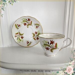 Colclough Teacup and Saucer | Autumn | Bone China | Vintage Teacup 